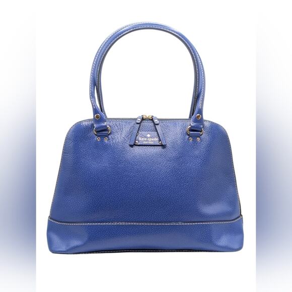 Kate Spade Blue Leather Wellesley Rachelle Dome Satchel Bag - Picture 1 of 11